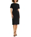Maggy London Twist Neck Midi Sheath Dress In Black