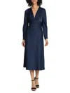 Maggy London Women's Charmeuse Twist Midi Dress In Twilight Navy