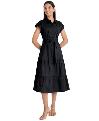 Maggy London Women's Collared Shirt Dress In Black