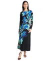 Maggy London Women's Crewneck Placement Print Maxi Dress In Multi