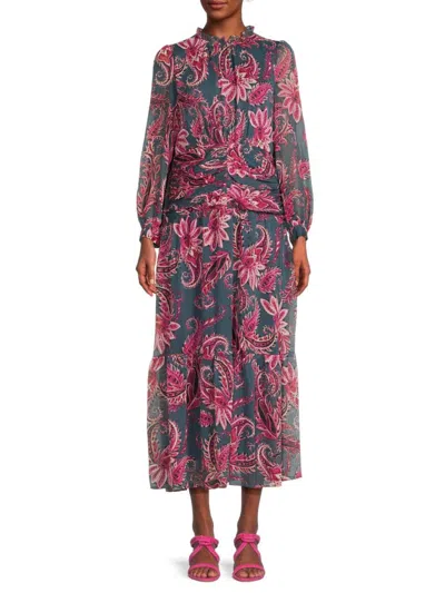 Maggy London Women's Floral Maxi Sheath Dress In Pink
