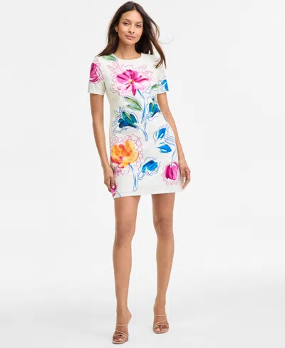 Maggy London Women's Floral-print Shift Mini Dress