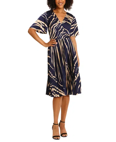 Maggy London Women's Light-charmeuse Midi Dress In Royal Navy