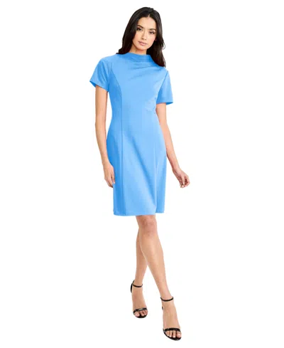 Maggy London Women's Mock Neck Short-sleeve Dress In Brown