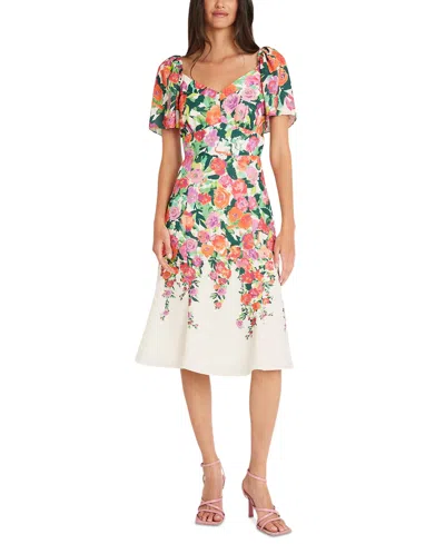 MAGGY LONDON WOMEN'S PRINTED SWEETHEART-NECK FIT & FLARE DRESS