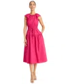 Maggy London Stretch Cotton Tiered Midi Dress