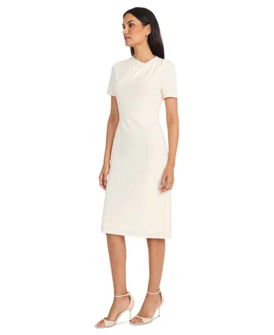 Maggy London Women's Ruched Sheath Dress In Sugar Swizzle
