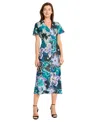 Maggy London Flutter Sleeve Midi Dress In Multi