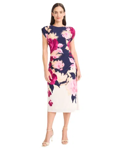Maggy London Women's Short-sleeve Midi Dress