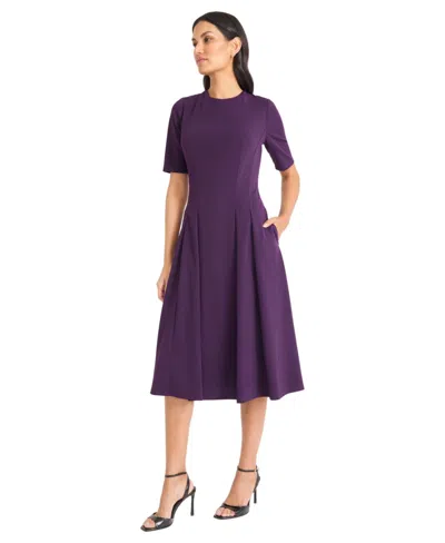 Maggy London Women's Short-sleeve Midi Dress