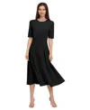 Maggy London Women's Short-sleeve Midi Dress
