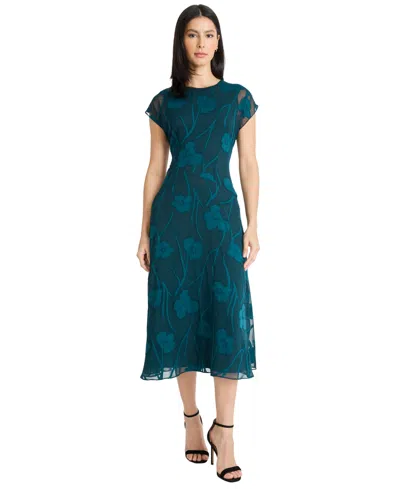 Maggy London Women's Short Sleeve Midi Dress In Green