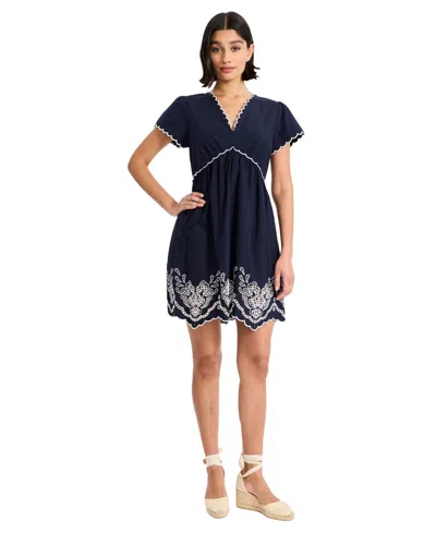 Maggy London Women's Short Sleeve Short Dress In Multi