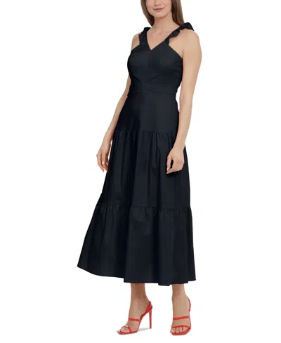 Maggy London Women's Sleeveless Flutter-strap Dress In Black