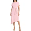 Maggy London Womens Asymmetric Polyester Midi Dress In Multi