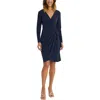 Maggy London Matte Jersey Long Sleeve Wrap Dress In Multi