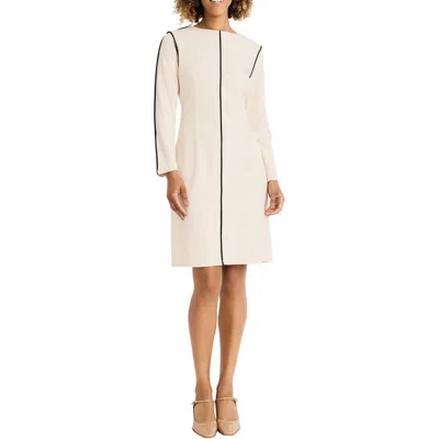 Maggy London Womens Contrast Trim Polyester Sheath Dress In Multi