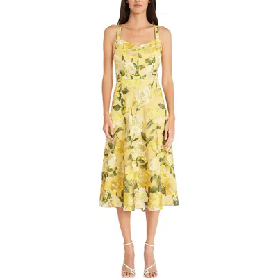 Maggy London Womens Embroidered Polyester Midi Dress