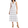 Maggy London Womens Eyelet Cotton Midi Dress In White