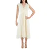Maggy London Womens Eyelet Cotton Midi Dress