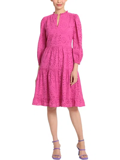 Maggy London Womens Eyelet Sundress In Pink