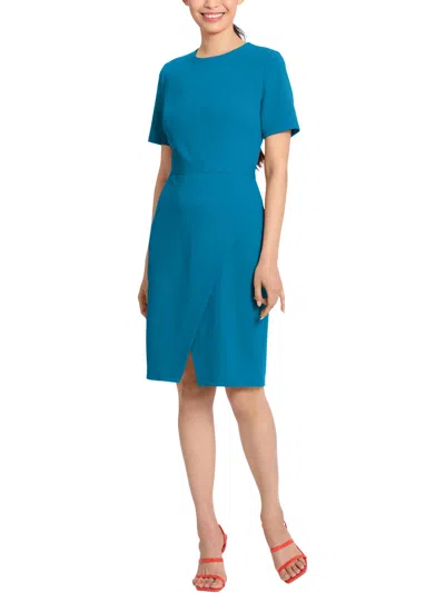 Maggy London Womens Faux Wrap Polyester Wear To Work Dress In Blue