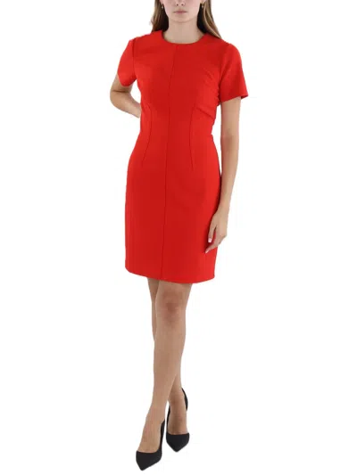 Maggy London Womens Fitted Above Knee Sheath Dress In Red