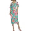 Maggy London Womens Floral Print Polyester Bodycon Dress In Green