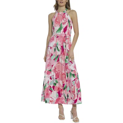 Maggy London Womens Floral Print Polyester Halter Dress