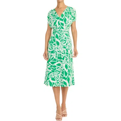 Maggy London Womens Floral Print Polyester Midi Dress
