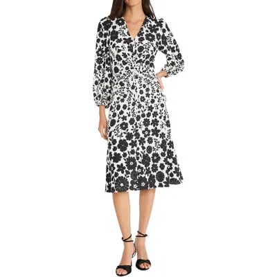 Maggy London Womens Floral Print Polyester Midi Dress