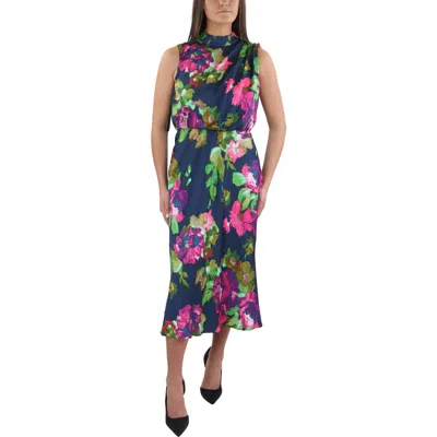Maggy London Womens Floral Print Polyester Midi Dress