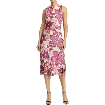 Maggy London Womens Floral Print Polyester Midi Dress