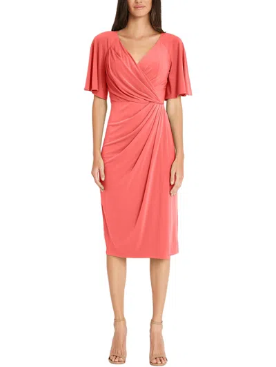 Maggy London Womens Gathered Matte Jersey Wear To Work Dress In Pink