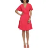 Maggy London Womens Gathered Polyester Fit & Flare Dress