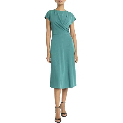 Maggy London Womens Gathered Polyester Midi Dress