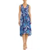 Maggy London Womens Hi-low Cotton Midi Dress In Multi