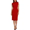 Maggy London Ruffle Mock Neck Sheath Dress In Multi