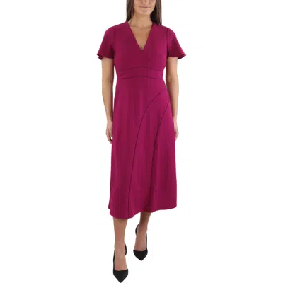 MAGGY LONDON WOMENS OPEN STITCH POLYESTER MIDI DRESS