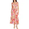 Maggy London Womens Printed Cotton Maxi Dress In Multi