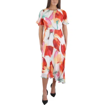 Maggy London Womens Printed Polyester Midi Dress