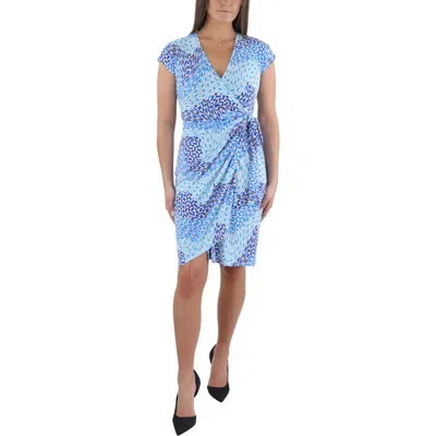 Maggy London Womens Printed Polyester Wrap Dress