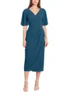 Maggy London Flutter Sleeve Faux Wrap Dress In Multi