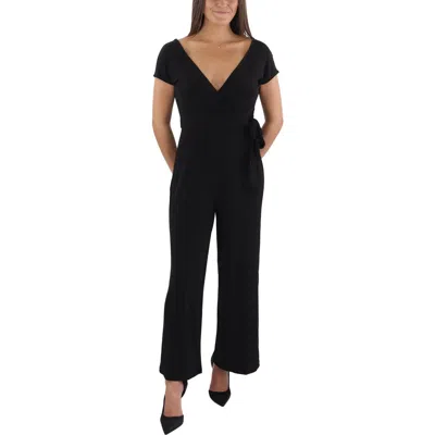 Maggy London Womens Surplice Wide Leg Jumpsuit