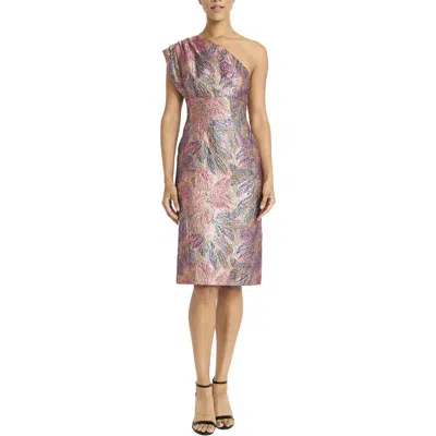 MAGGY LONDON WOMENS TEXTURED METALLIC EVENING DRESS