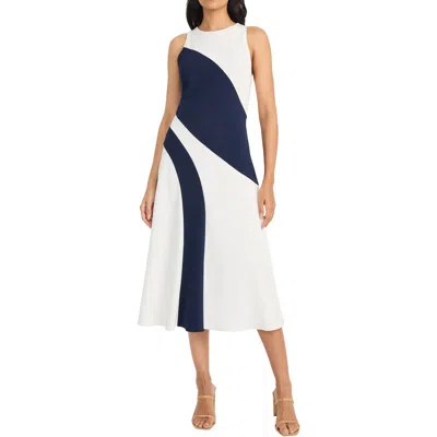Maggy London Womens Two Tone Polyester Midi Dress