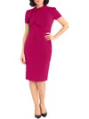 Maggy London Tie Neck Puff Sleeve Scuba Crepe Dress In Multi