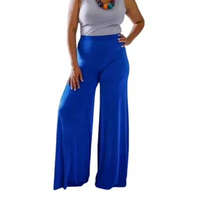 Magia Slink Fabric Palazzo Pants In Blue