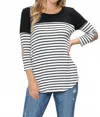 Magic Fit Stripe Top In Black