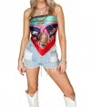 Magic Goodbye Carolina Scarf Top In Red Multi